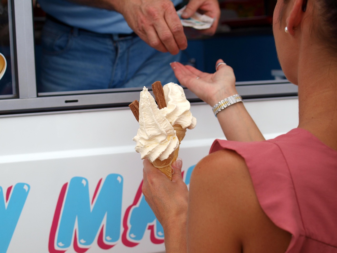 ice cream, sale, buying, food