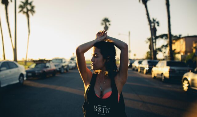sunset, nature, woman, los angeles