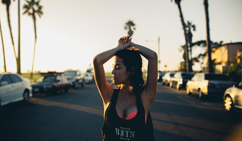 sunset, nature, woman, los angeles