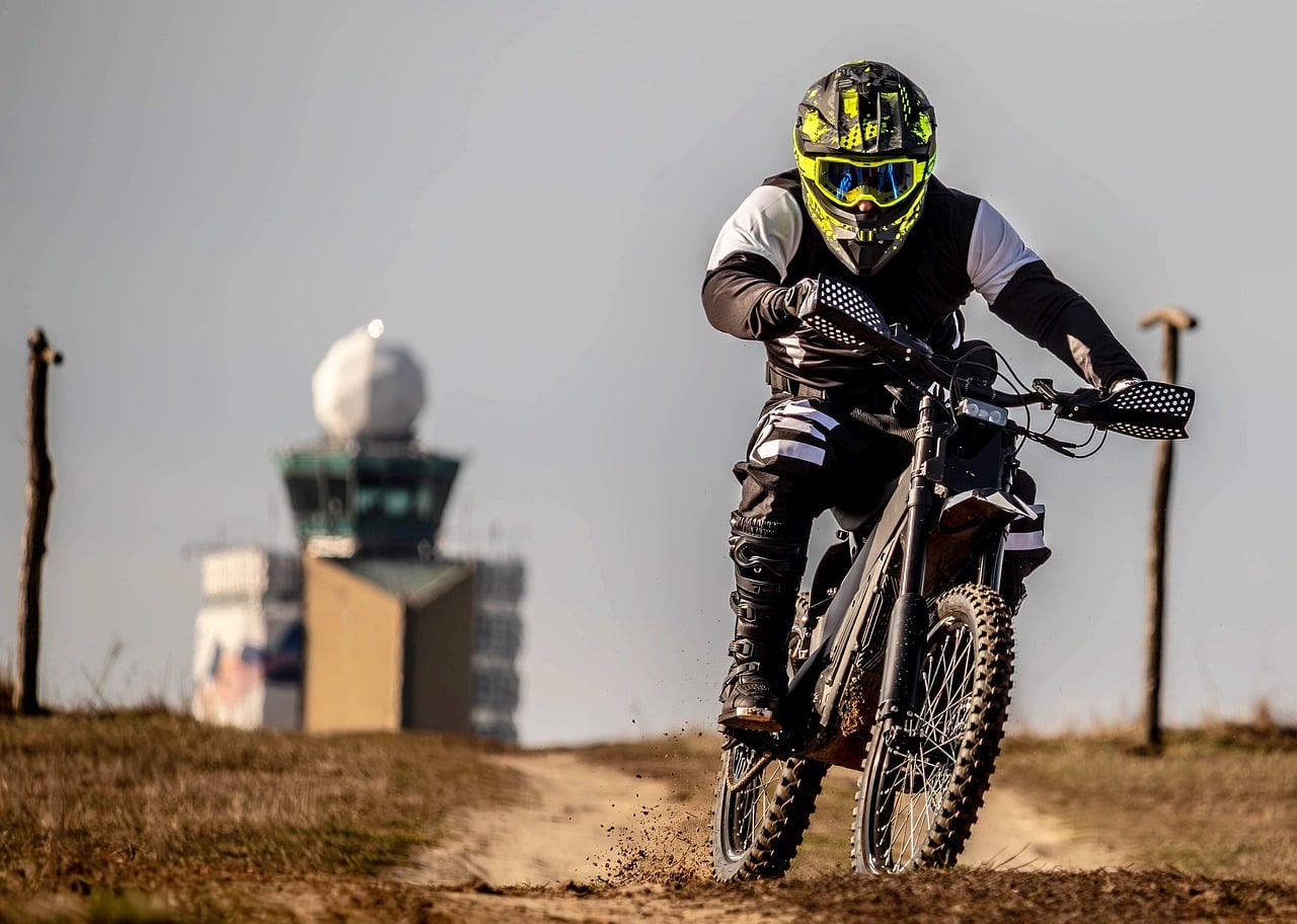 motorcycle, motocross, race, speed, sand, adrenaline, smart, glowing, extreme sport, stunt, rappelling, helmet, armor, terrain, thrill, camera, control, tag, entertainment, gear