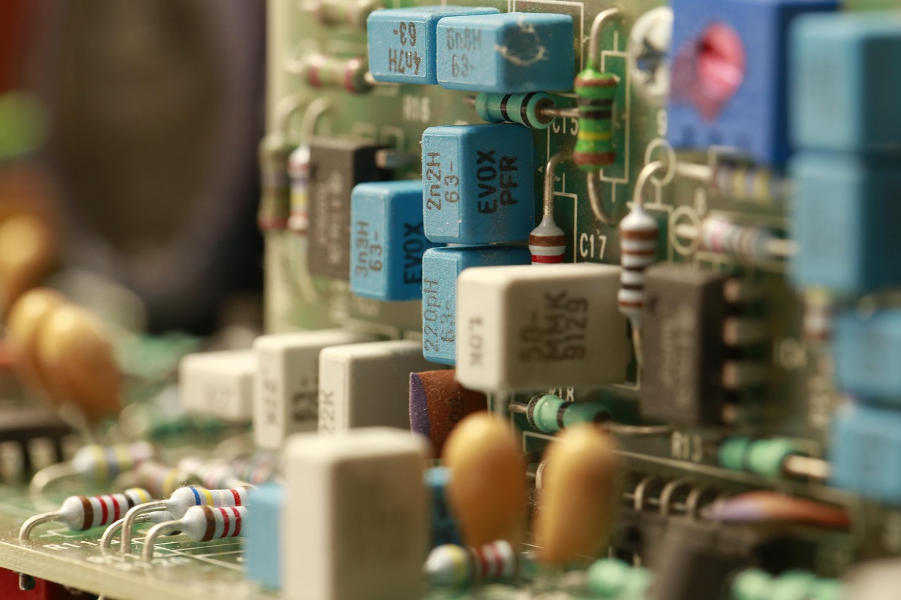 electronics, a technical device, inside of a computer circuit board